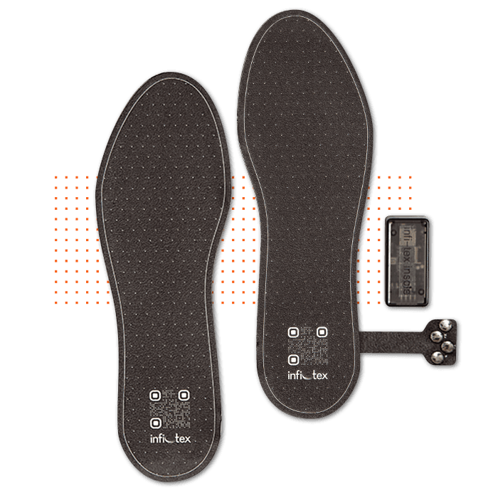 Pair of Infi-Soles smart textile pressure sensors